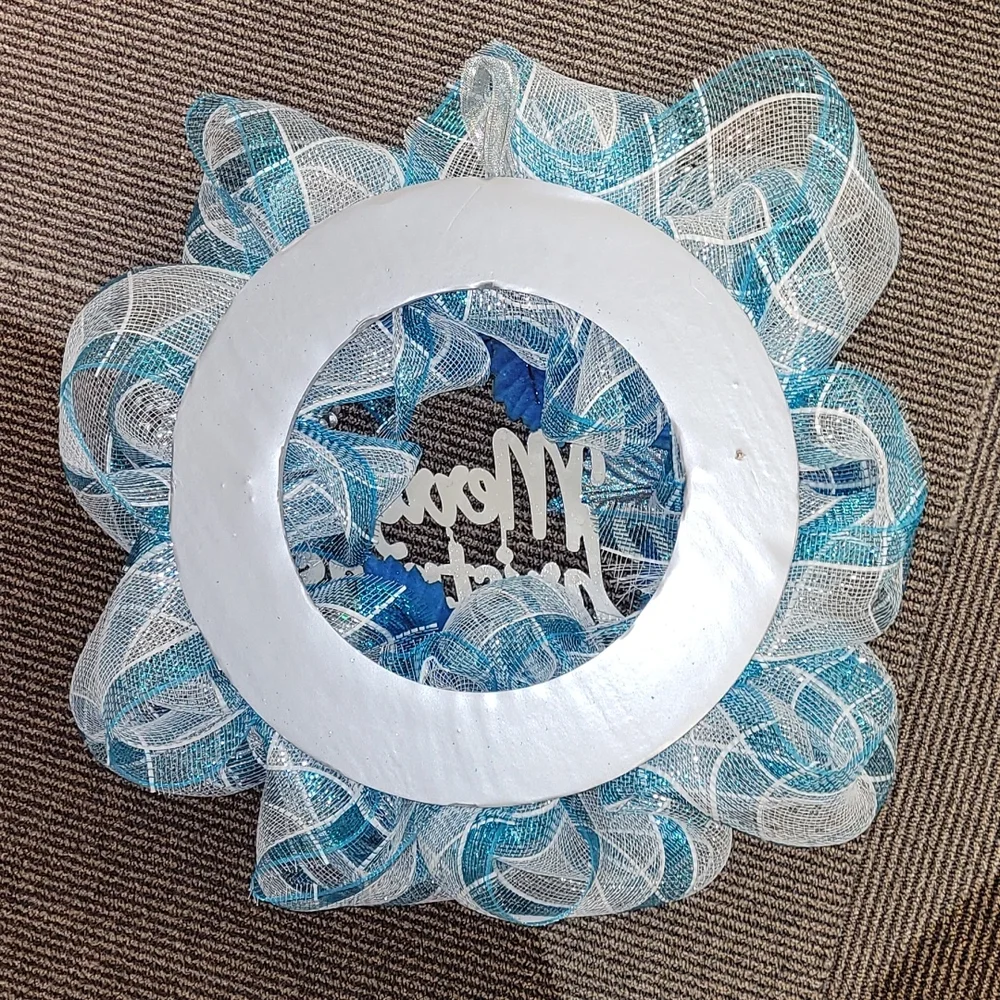 💙Merry Christmas Wreath💙Turquoise & Silver